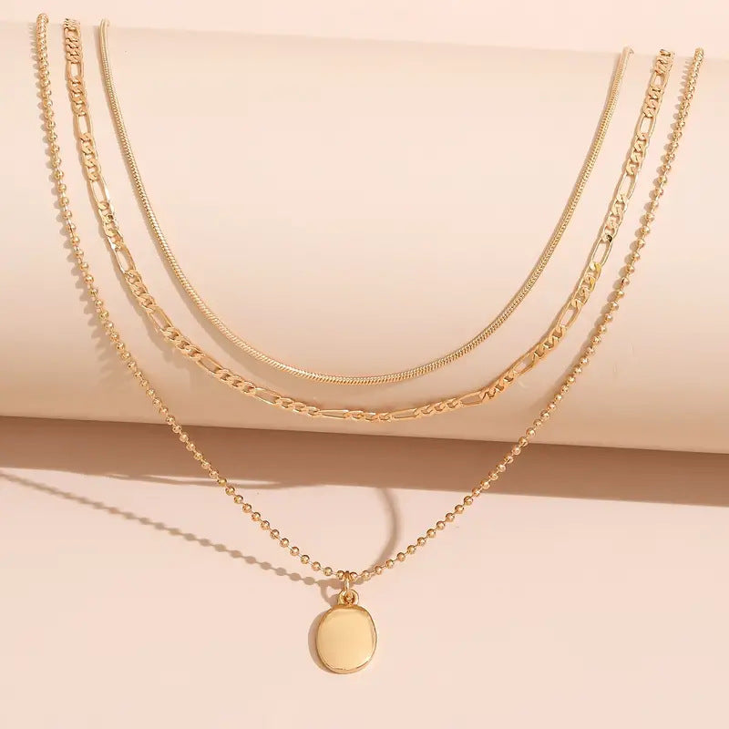 Gold-tone layered necklace, everyday jewelry