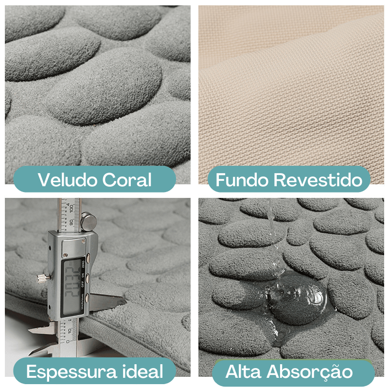 Tapete antiderrapante e ultra absorvente para banheiro