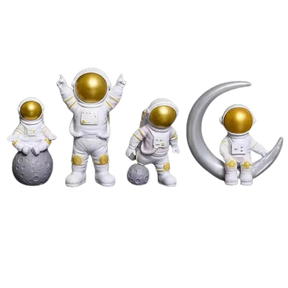 Escultura Decorativa Astronauta - 4 peças